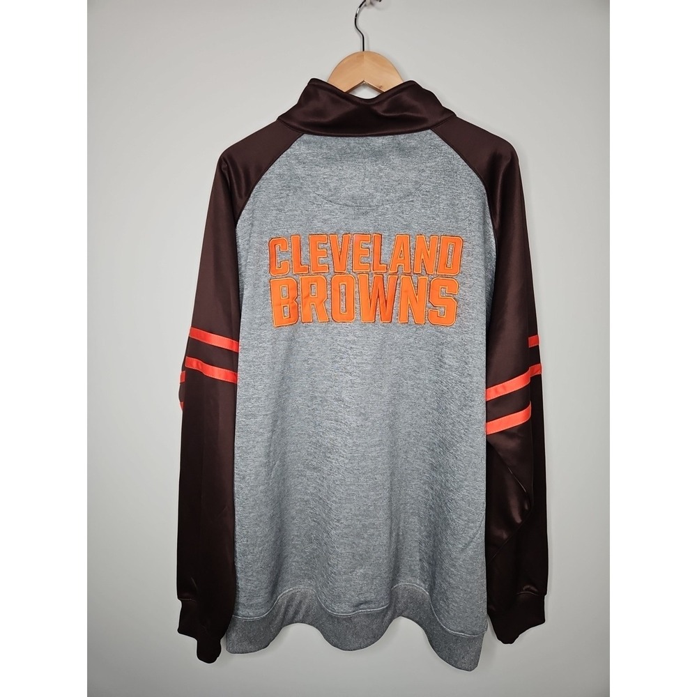 Cleveland Browns Track Jacket 3XLT Men Brown Orange Full Zip Football Dawg Sport